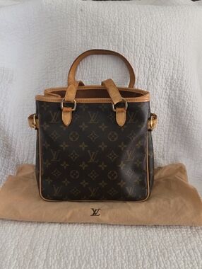 Louis Vuitton Batignolles Brown Monogram Canvas Messenger Tote with Dusty